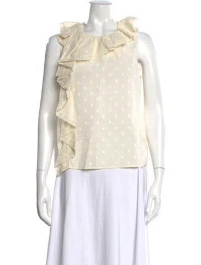 Pre-owned Ulla Johnson Crew Neck Sleeveless Blouse In Yellow