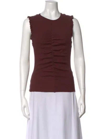 Pre-owned Ulla Johnson Crew Neck Sleeveless Top In Burgundy