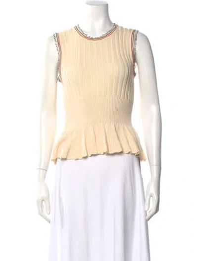 Pre-owned Ulla Johnson Crew Neck Sleeveless Top In Neutral