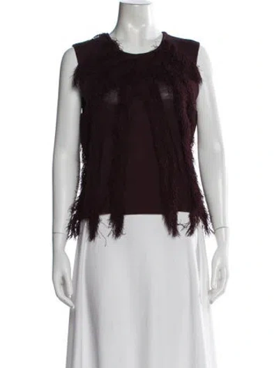Pre-owned Ulla Johnson Crew Neck Sleeveless Top W/ Tags In Burgundy