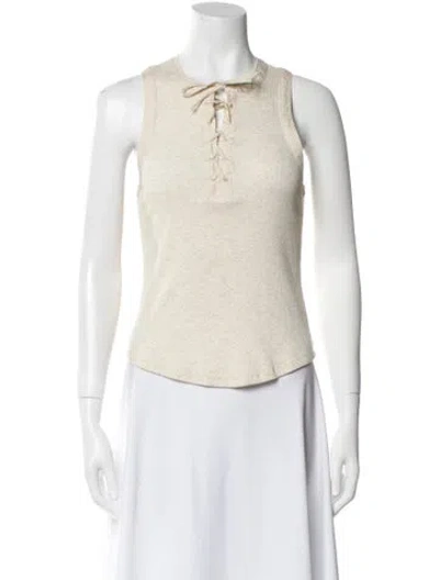 Pre-owned Ulla Johnson Crew Neck Sleeveless Top W/ Tags In Neutral