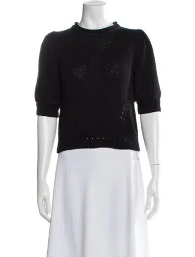 Pre-owned Ulla Johnson Crew Neck Sweater In Black