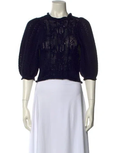 Pre-owned Ulla Johnson Crew Neck Sweater In Blue
