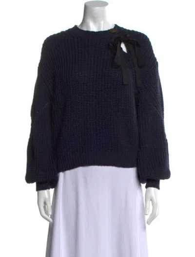 Pre-owned Ulla Johnson Crew Neck Sweater In Blue