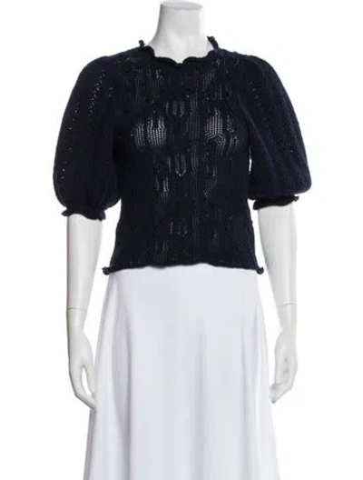 Pre-owned Ulla Johnson Crew Neck Sweater In Blue