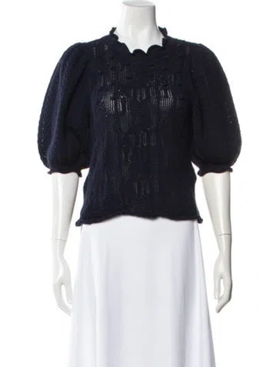 Pre-owned Ulla Johnson Crew Neck Sweater In Blue