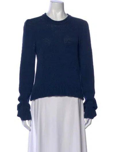 Pre-owned Ulla Johnson Crew Neck Sweater In Blue