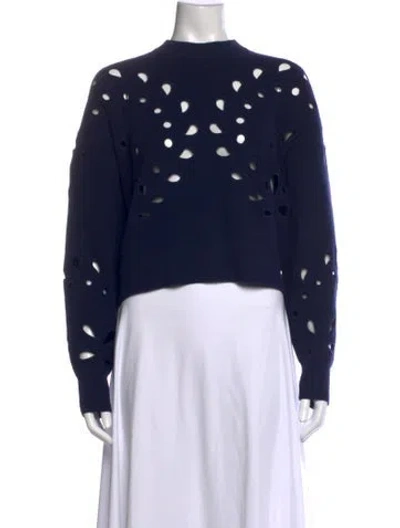 Pre-owned Ulla Johnson Crew Neck Sweater In Blue/white
