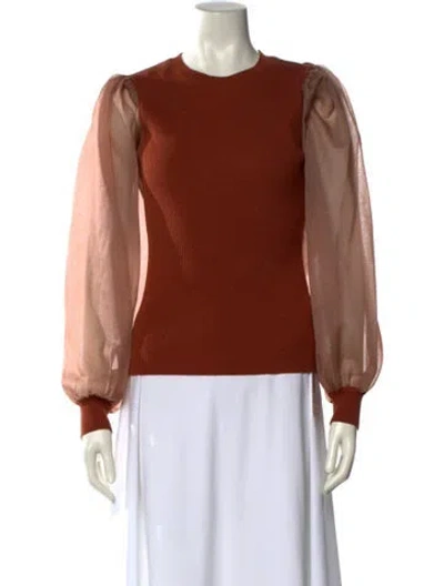 Pre-owned Ulla Johnson Crew Neck Sweater In Brown