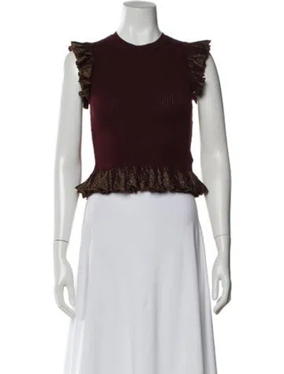 Pre-owned Ulla Johnson Crew Neck Sweater In Burgundy