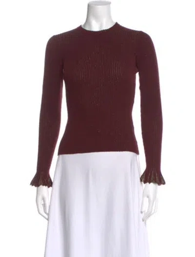 Pre-owned Ulla Johnson Crew Neck Sweater In Burgundy