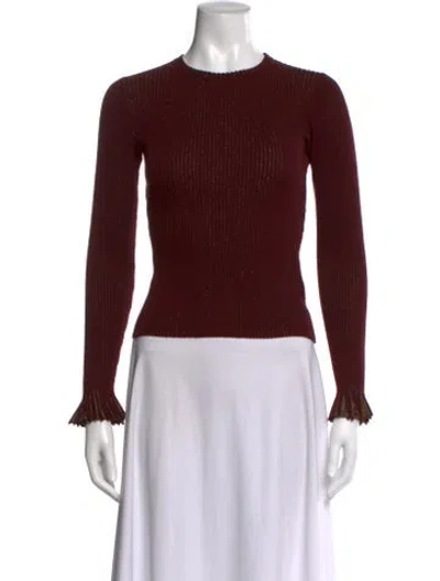 Pre-owned Ulla Johnson Crew Neck Sweater In Burgundy