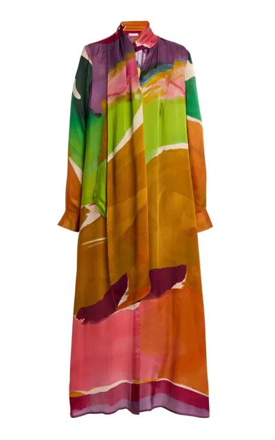 Ulla Johnson Critique Printed Silk Maxi Dress In Multi