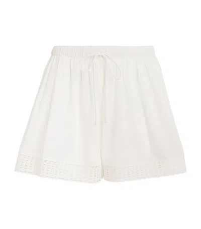 Ulla Johnson Crochet-trim Isla Shorts In White