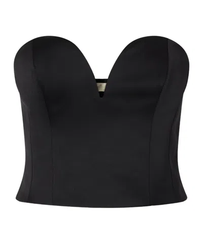 Ulla Johnson Ottavia Bustier Duchesse-satin Top In Black