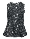 Ulla Johnson Cut-out Floral Tank Top In Black
