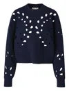 Ulla Johnson Cut-out Ribbed Knit Jumper In Blue