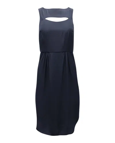 Ulla Johnson Cut-out Sleeveless Midi Dress In Navy Blue Polyester