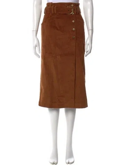 Pre-owned Ulla Johnson Cutout Accent Midi Length Skirt In Brown