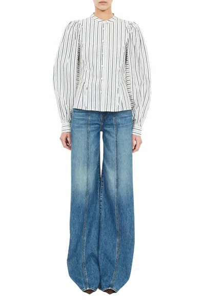 Ulla Johnson Cybil Blouse In Chalk Stripe In Neutral