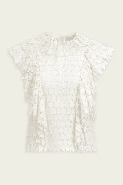 Ulla Johnson Daevy Lace Top In Chalk In White