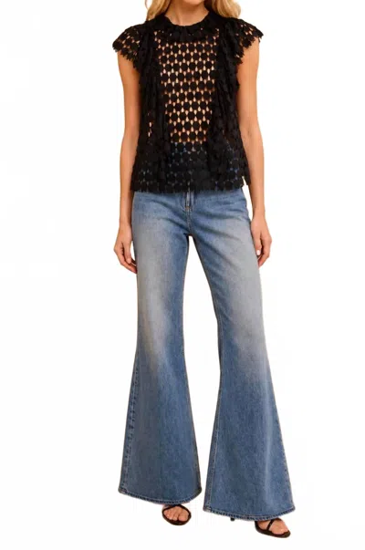 Ulla Johnson Daevy Lace Top In Noir In Black