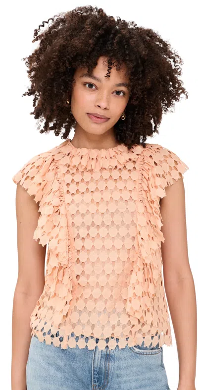Ulla Johnson Daevy Silk-lined Lace Top Blush In Pink