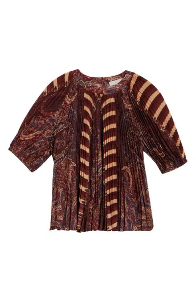 Ulla Johnson Dafne Pleated Top In Brown