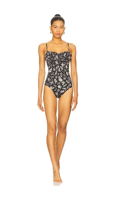 Ulla Johnson Dalila Ruched Maillot One Piece Swimsuit