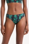 Ulla Johnson Dani Printed Bikini Briefs In Green