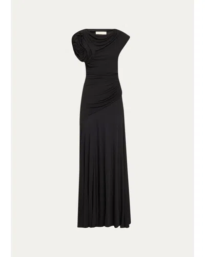 Ulla Johnson Daphne 3d Rosette Gown In Black
