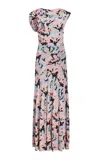 Ulla Johnson Daphne Flower-detailed Maxi Dress In Blue