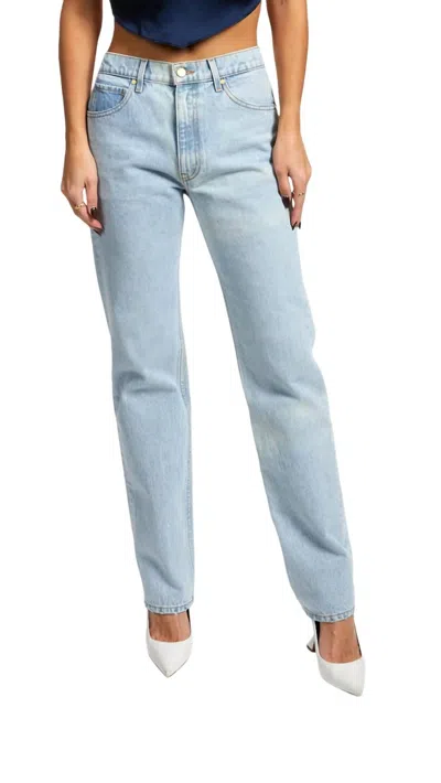 Ulla Johnson Daphne Hoch Sitzende Jeans Mit Schmalem Bein In Hellblauer Denim