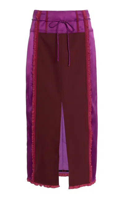 Ulla Johnson Daphne Pencil Cut Midi Skirt In Burgundy