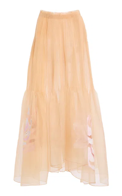 Ulla Johnson Dara Silk High-low Skirt In Yellow
