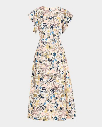Ulla Johnson Darya Drop-waist Midi Dress In Neutral