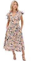 Ulla Johnson Darya Drop Waist Midi Dress Magnolia