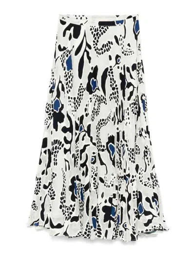 ULLA JOHNSON FALDA SEMILARGA - BLANCO