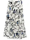 Ulla Johnson Pleated Midi Skirt In White/black