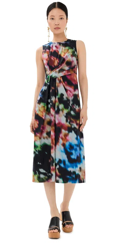 Ulla Johnson Davina Printed Cotton-poplin Midi Dress In Aura