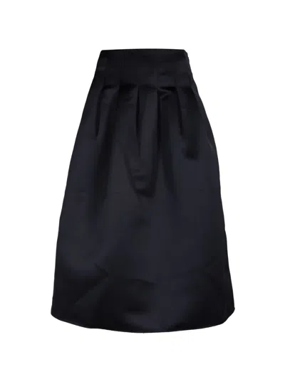 Ulla Johnson Delara Pleated Midi Skirt In 블랙