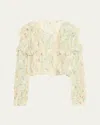 Ulla Johnson Delfina Long-sleeve Silk Chiffon Blouse In Multi