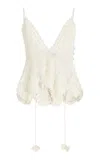 Ulla Johnson Delfina Metallic Crocheted Cotton Tank Top In White