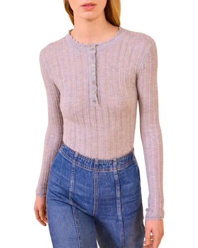Ulla Johnson Delia Henley Knit Top In Slate