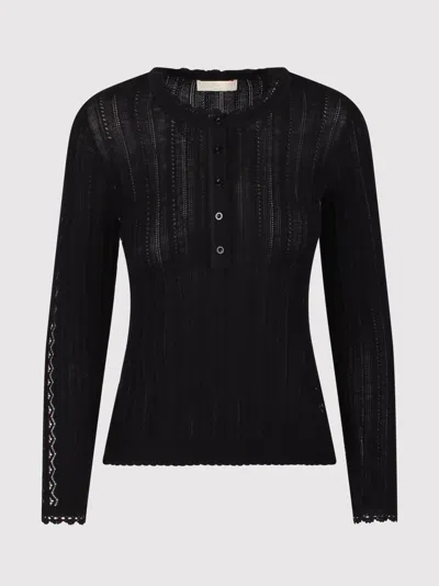 Ulla Johnson Delia Pointelle-knit Cardigan In Black