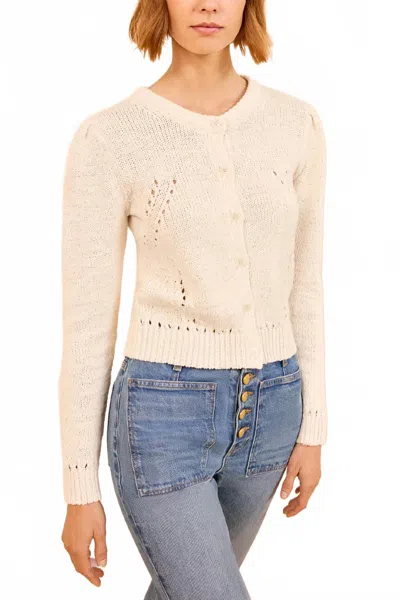 Ulla Johnson Delphina Long Sleeve Cardigan In Cowrie In Neutral