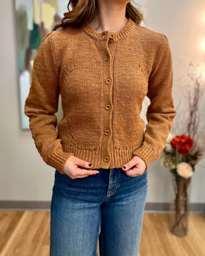 Ulla Johnson Delphina Long Sleeve Cardigan In Umber In Brown