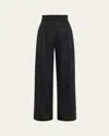 Ulla Johnson Delvine High-rise Pleated Wide-leg Pants In Black