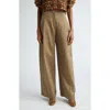 Ulla Johnson Delvine High-rise Pleated Wide-leg Pants In Driftwood