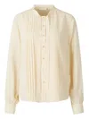 Ulla Johnson Delvine Tie-neck Button-front Blouse In Neutral